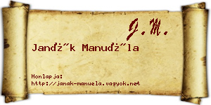 Janák Manuéla névjegykártya
